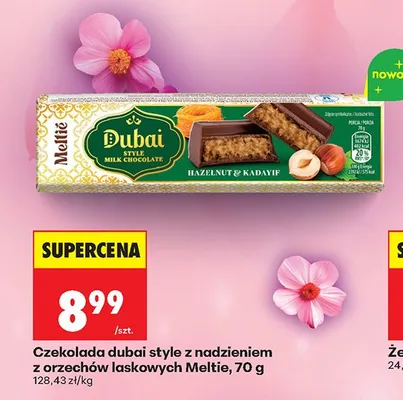 Czekolada dubai style z nadzieniem z orzechów laskowych promocja w Biedronka
