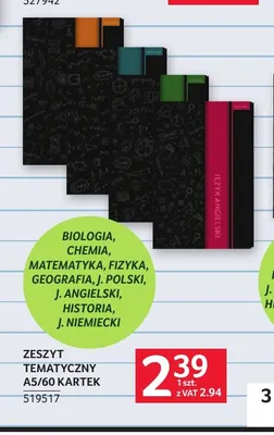 Zeszyt tematyczny A5/60 kartek promocja w Selgros