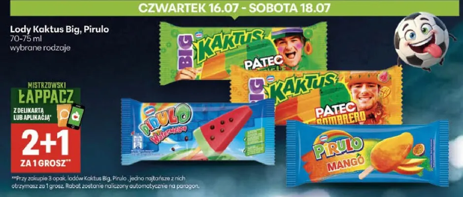 Lody Pirulo Watermelon promocja w Delikatesy Centrum