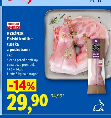 Polski królik tuszka z podrobami Rzeźnik promocja w Lidl