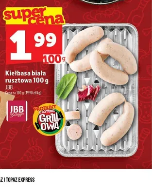 Kiełbasa biała rusztowa JBB Bałdyga promocja w TOPAZ