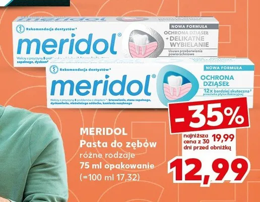 Pasta do zębów Meridol Ochrona Dziąseł Delikatne Wybielanie promocja w Kaufland