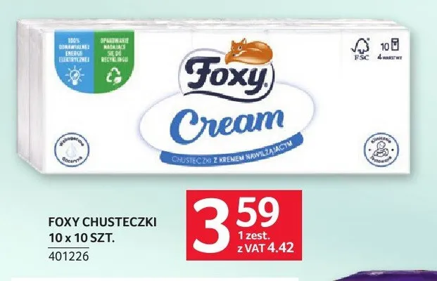 Chusteczki Foxy Cream promocja w Selgros