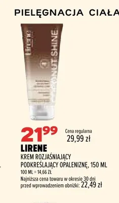 Krem rozjaśniający podkreślający opaleniznę Lirene promocja w Drogerie Natura