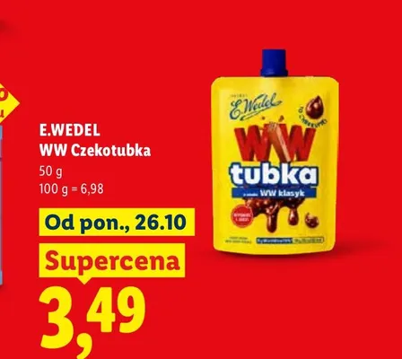 Krem czekoladowy E.Wedel WW Czekotubka promocja w Lidl