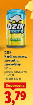 Napój gazowany, zero cukru, zero kofeiny promocja w Lidl