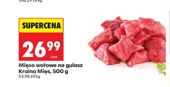 Mięso wołowe na gulasz Kraina Mięs promocja w Biedronka
