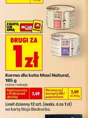 Karma dla kota Maxi Natural promocja w Biedronka
