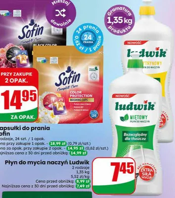 Płyn do mycia naczyń Ludwik miętowy 1,35kg promocja w Dino