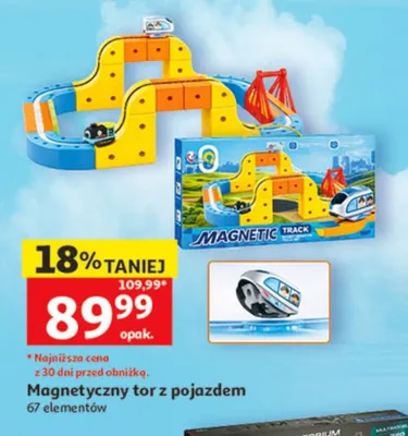 Magnetyczny tor z pojazdem 67 elementów promocja w Auchan