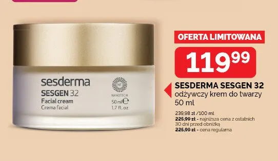 Odżywczy krem do twarzy Sesderma Sesgen 32 promocja w Ziko Dermo