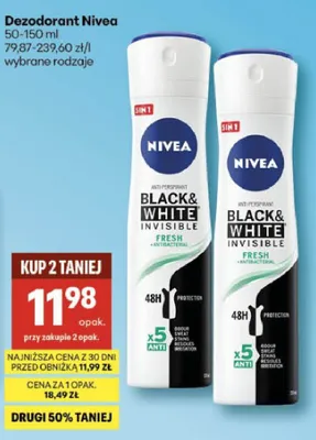 Dezodorant Black & White Invisible Fresh wybrane rodzaje promocja w Delikatesy Centrum