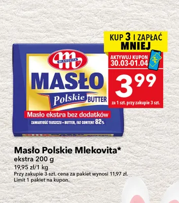 Masło polskie ekstra promocja w LEWIATAN
