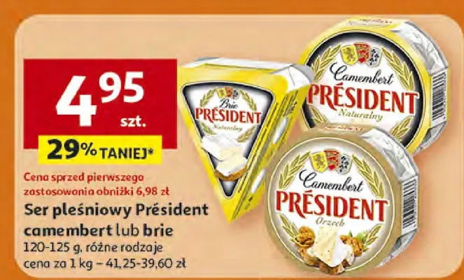 Ser pleśniowy camembert lub brie promocja w Auchan