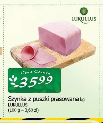 Szynka z puszki prasowana Lukullus promocja w CEZAR Delikatesy