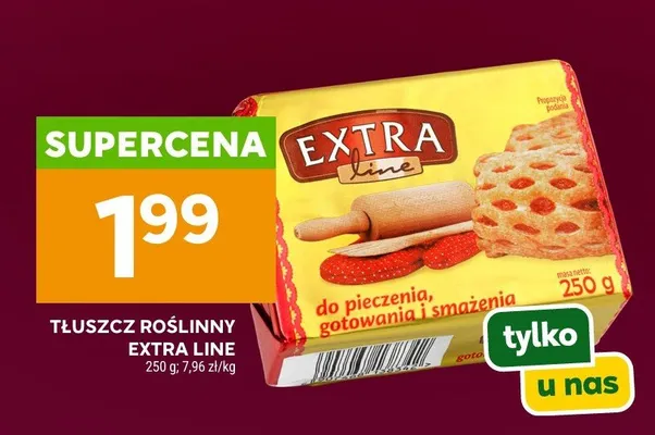 Tłuszcz roślinny Extra Line promocja w Stokrotka