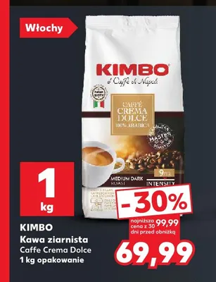 Kawa ziarnista Caffe Crema Dolce Kimbo promocja w Kaufland