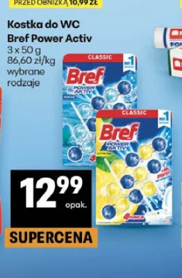 Kostka do WC Bref Power Activ Lemon 3-pak promocja w Delikatesy Centrum