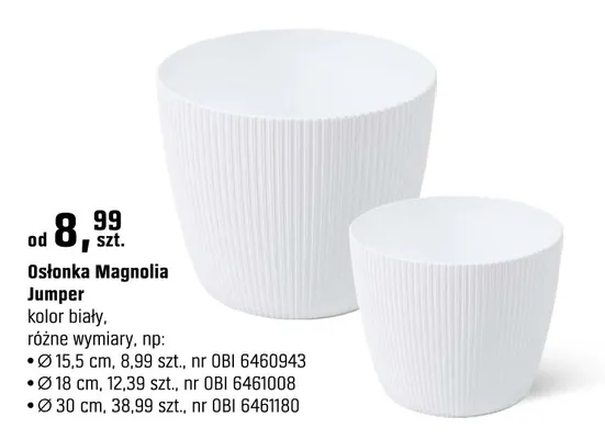 Osłonka Magnolia Jumper biała 30cm promocja w OBI