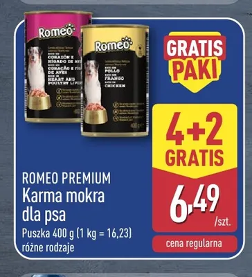 Karma mokra dla psa Romeo Premium z drobiem i wątróbką promocja w Aldi