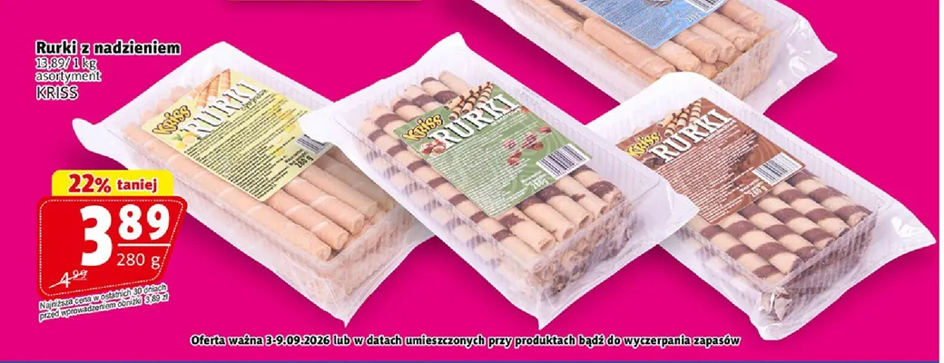 Rurki z nadzieniem Kriss promocja w Prim Market