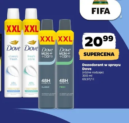 Dezodorant w sprayu Dove Men+Care fresh XXL promocja w Netto