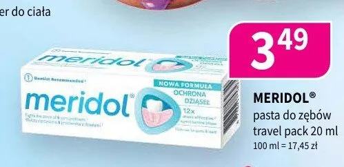 Pasta do zębów Meridol Ochrona Dziąseł travel pack promocja w Drogerie Polskie
