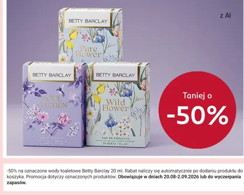 Woda toaletowa Betty Barclay Pure Flower promocja w Rossmann