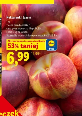 Nektarynki luzem promocja w Lidl