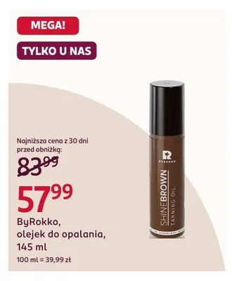 Olejek do opalania ByRokko Shine Brown promocja w Rossmann