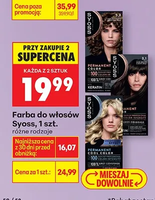 Farba do włosów różne rodzaje promocja w Biedronka