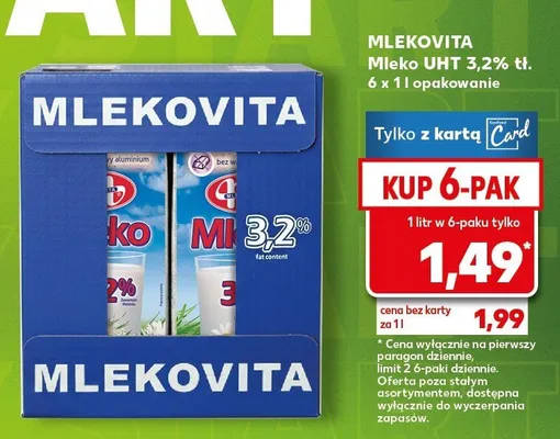 Mleko UHT 3,2% tł. Mlekovita promocja w Kaufland