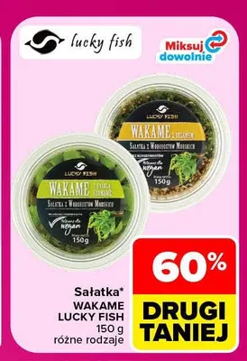 Sałatka Wakame z fasolą edamame Lucky Fish promocja w Carrefour Market