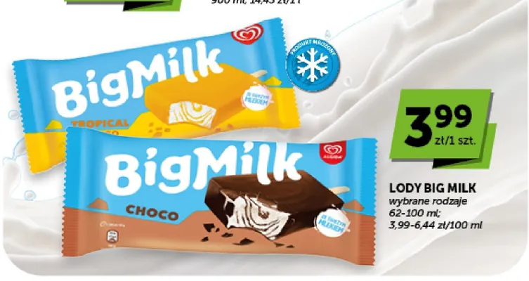 Lody na patyku Big Milk Tropical promocja w Euro Sklep