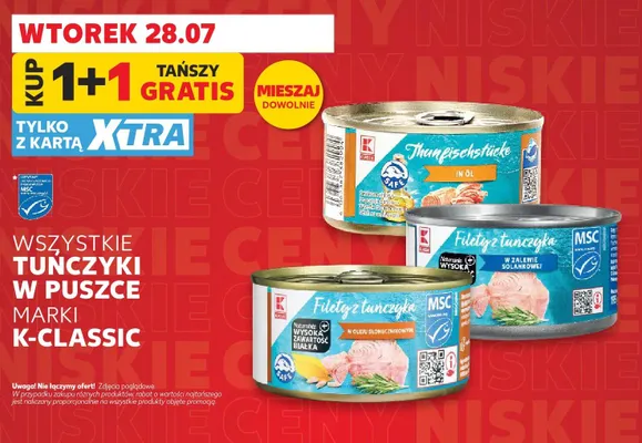 Filety z tuńczyka w zalewie solankowej K-Classic promocja w Kaufland