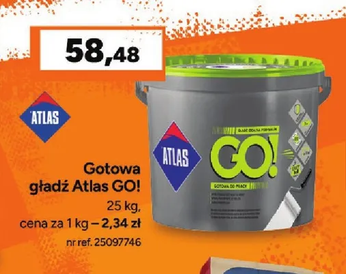 Gotowa gładź Atlas GO! promocja w Bricoman