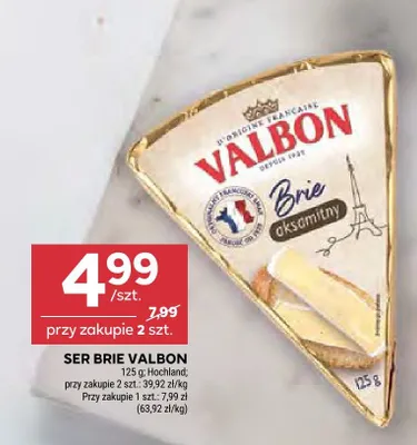 Ser Brie aksamitny Valbon promocja w Stokrotka