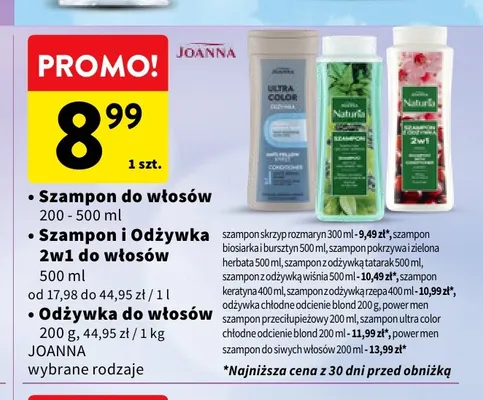 Szampon do włosów Joanna promocja w Intermarche