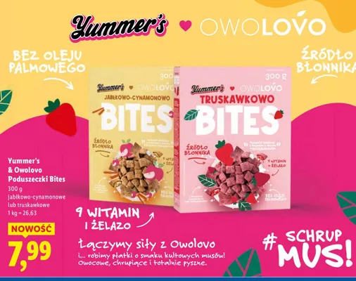 Poduszeczki Bites jabłkowo-cynamonowe  promocja w Lidl