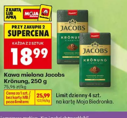 Kawa mielona Jacobs Krönung promocja w Biedronka