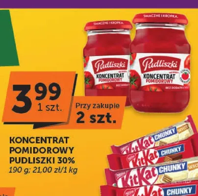 Koncentrat pomidorowy Pudliszki 30% promocja w Groszek