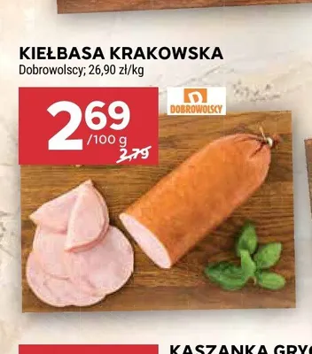 Kiełbasa krakowska Dobrowolscy promocja w Stokrotka