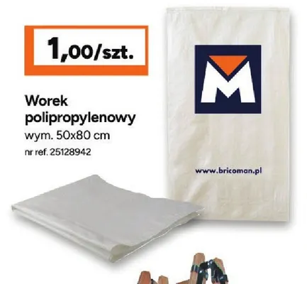 Worek polipropylenowy Bricoman 50x80 cm promocja w Bricoman