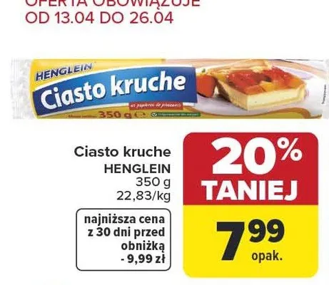 Ciasto kruche promocja w Carrefour Market