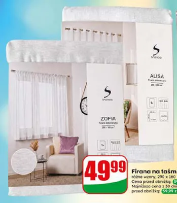 Firana na taśmie Splendid Zofia promocja w Dino
