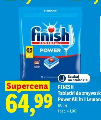 Tabletki do zmywarki Power All in 1 Lemon Finish promocja w Lidl