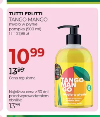 Mydło w płynie pompka Tango Mango Tutti Frutti promocja w Drogerie Jawa