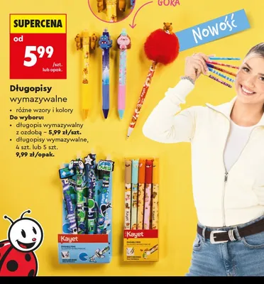 Długopis wymazywalny z ozdobą Kayet promocja w Biedronka