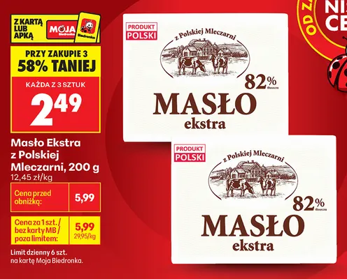 Masło ekstra z Polskiej Mleczarni promocja w Biedronka
