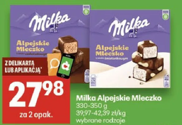 Czekolada Alpejskie Mleczko promocja w Delikatesy Centrum